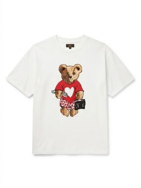 Vintage Touch of Gold Graphic Tee XL White Teddy Bear Heart Boxers Y2K Quirky